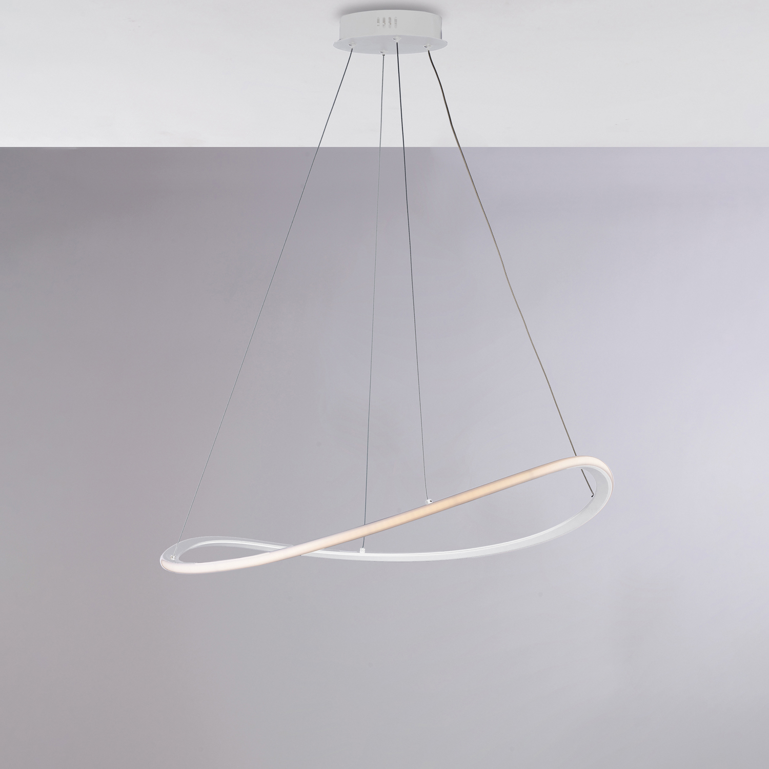Sospensione Moderna Raky Metallo Bianco Led Integrato Cct Con Telecomando BL325-SBC-CCT