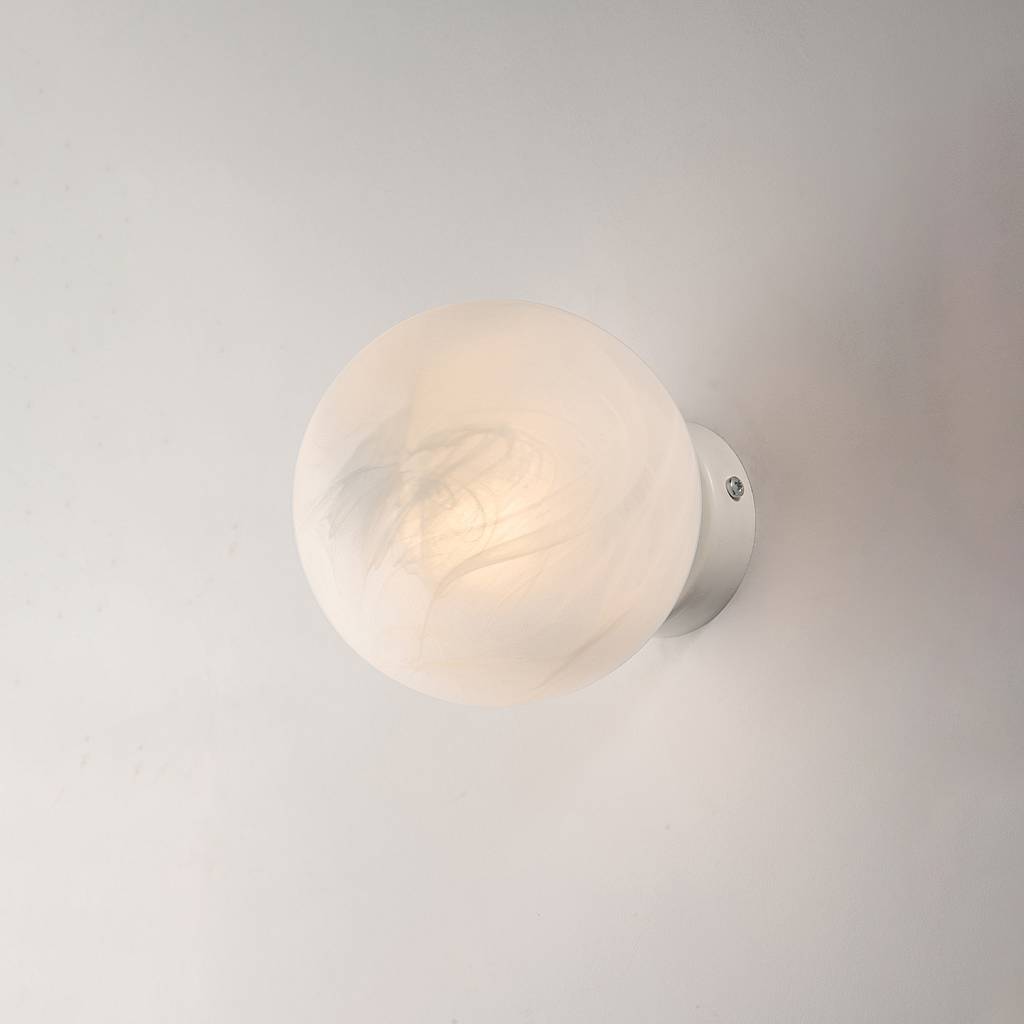 Applique Contemporanea Olaf Metallo Cromo Bianco 1 Luce E14