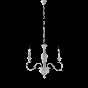 Lampadario Shabby Chic Fiorenza Legno Bianco 3 Luci E14