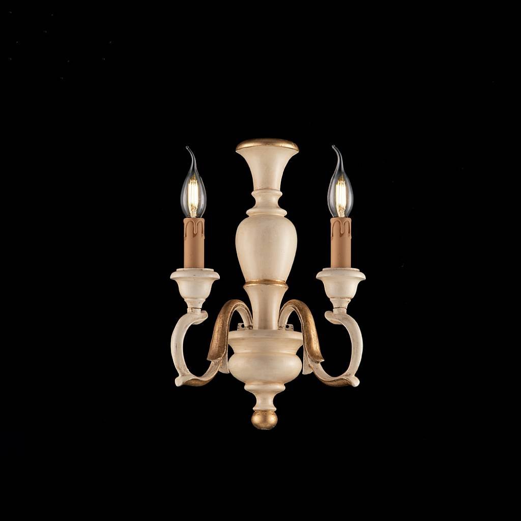 Lampada Shabby Chic con Base in Legno Decapato