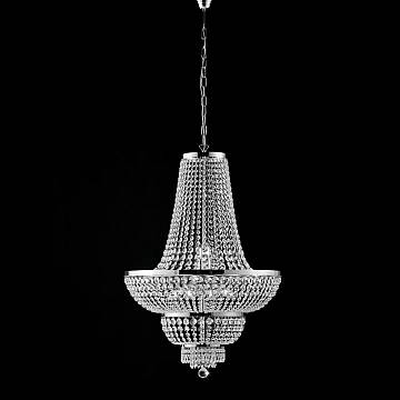 Lampadario Classico Mozart Metallo E Cristallo Cromo 10 Luci E14