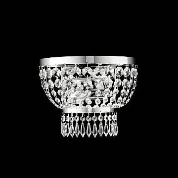 Applique Classica Mozart Metallo E Cristallo Cromo 2 Luci E14