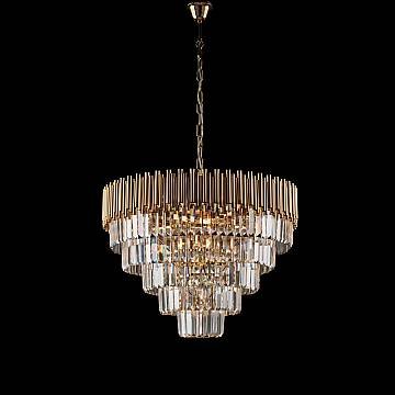 Lampadario Contemporaneo Ravel Metallo Oro E Cristallo 9 Luci E14 Lampadario Contemporaneo Ravel Metallo Oro E Cristallo 9 Luci E14