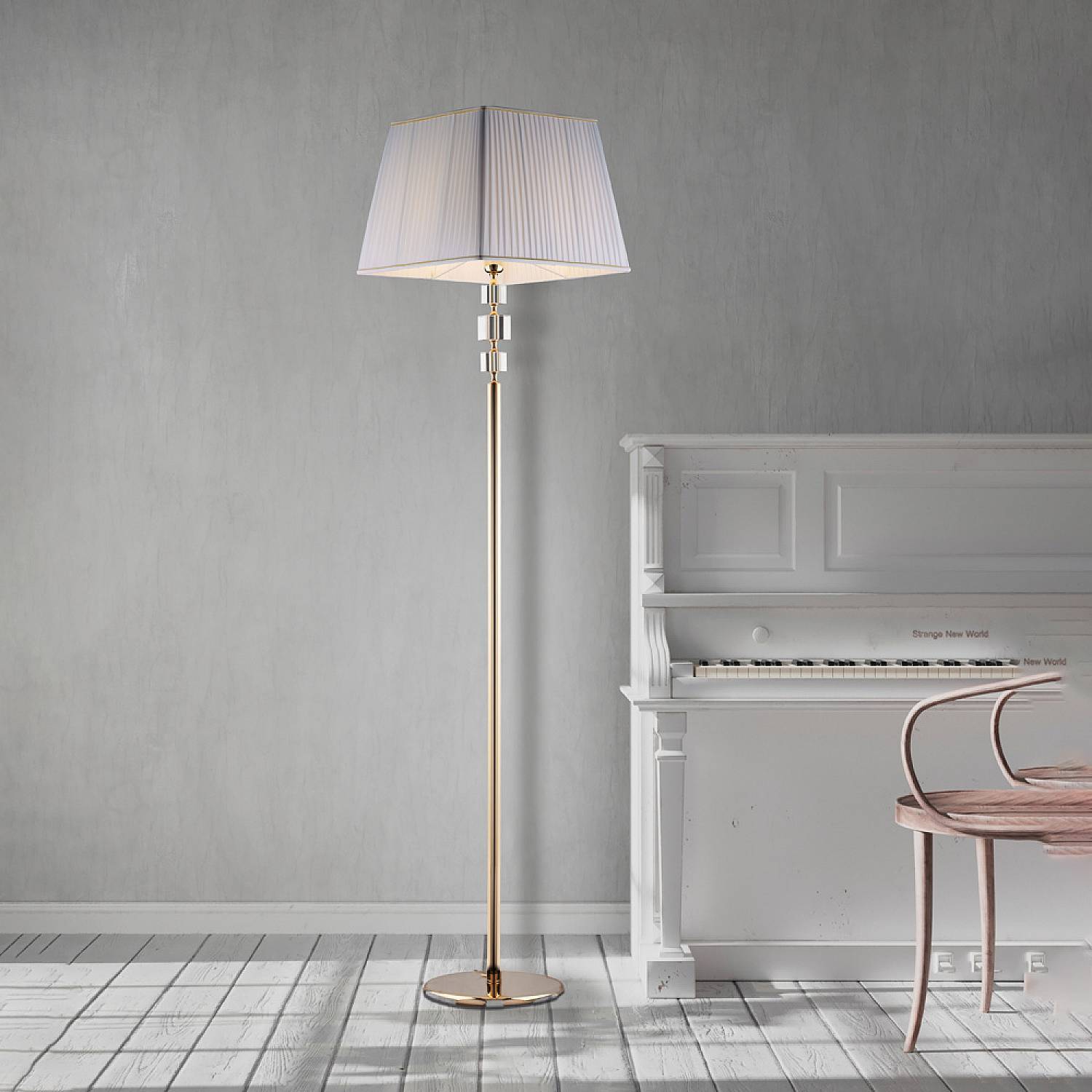 Piantana Contemporanea Franz Cristallo Oro 1 Luce E27 BL275-PH-OR