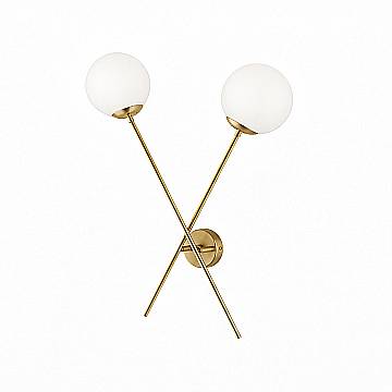 Applique Contemporanea Demetra Metallo Bronzo 2 Luci E14