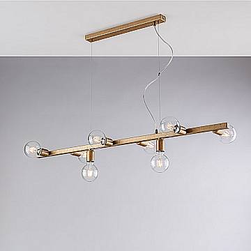 Lampadario Contemporaneo Fabian Metallo Oro 8 Luci E27