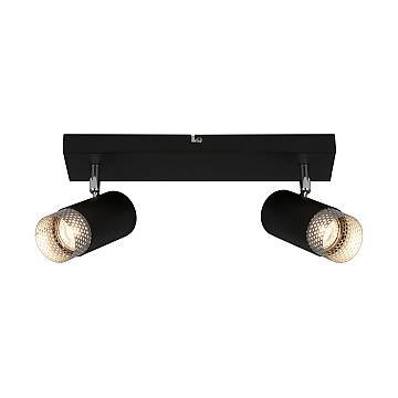 Spot Vintage Plek Metallo Cromo Opaco 2 Luci Gu10