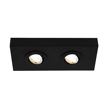 Plafoniera Moderna Hoka Metallo Nero 2 Led Integrato 4W Da 2700 A 4000K