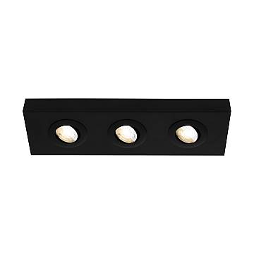 Plafoniera Moderna Hoka Metallo Nero 3 Led Integrato 4W Da 2700 A 4000K