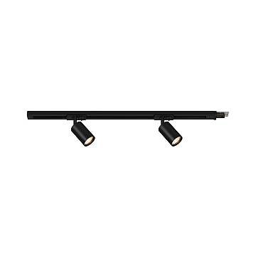 Sistema Binario Rail Metallo Nero Opaco 2 Luci Gu10 Sistema Binario Rail Metallo Nero Opaco 2 Luci Gu10