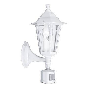Applique Sensore Esterno Classica Laterna 5 Alluminio Bianco Vetro E27