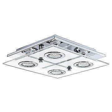 Plafoniera Moderna Cabo Acciaio Cromo 4 Luci Gu10 2,8W Plafoniera Moderna Cabo Acciaio Cromo 4 Luci Gu10 2,8W