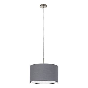 Lampadario A Sospensione Minimal Pasteri Acciaio Nichel Opaco Grigio 1 Luce E27