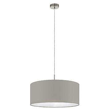 Lampadario A Sospensione Minimal Pasteri Acciaio Nichel Tortora 1 Luce E27 D53