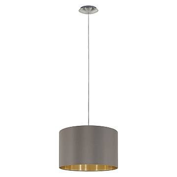 Lampadario A Sospensione Contemporaneo Maserlo Acciaio Nichel Oro 1 Luce E27 D38