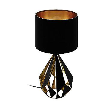 Lampada Da Tavolo Vintage Carlton 5 Acciaio Nero 1 Luce E27