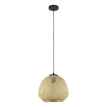Lampadario A Sospensione Vintage Dembleby Acciaio Nero Legno 1 Luce E27 Lampadario A Sospensione Vintage Dembleby Acciaio Nero Legno 1 Luce E27