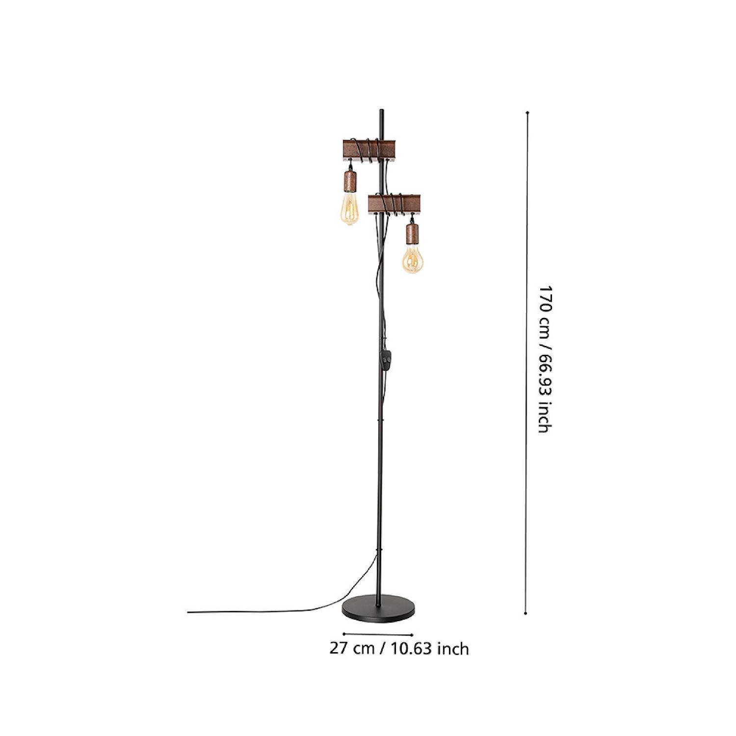 Piantana Industrial Townshend 4 2 Luci Acciaio Marrone Invecchiato E Nero Piantana Industrial Townshend 4 2 Luci Acciaio Marrone Invecchiato E Nero