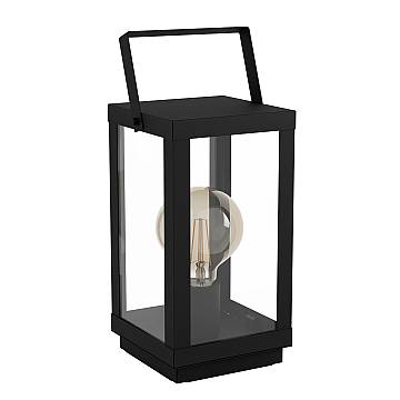 Lampada Da Tavolo Vintage Bradford 1 Acciaio Nero 1 Luce E27 Ip20