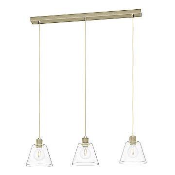 Lampadario A Sospensione Vintage Copley Acciaio Oro Vetro 3 Luci E27 Lampadario A Sospensione Vintage Copley Acciaio Oro Vetro 3 Luci E27