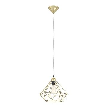 Sospensione Vintage Tarbes Acciaio Ottone Spazzolato 1 Luce E27