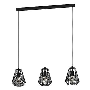 Lampadario A Sospensione Vintage Stype Acciaio Nero 3 Luci E27 Lampadario A Sospensione Vintage Stype Acciaio Nero 3 Luci E27