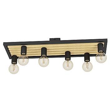 Plafoniera Vintage Consett Acciaio Nero 6 Luci E27 Plafoniera Vintage Consett Acciaio Nero 6 Luci E27