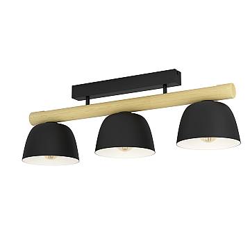 Plafoniera Vintage Sherburn Acciaio Nero 3 Luci E27