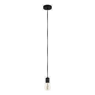 Lampadario A Sospensione Vintage Yorth Acciaio Nichel Nero 1 Luce E27
