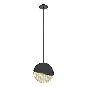 Lampadario A Sospensione Vintage Mumbles Acciaio Nero Oro 1 Luce E27 Lampadario A Sospensione Vintage Mumbles Acciaio Nero Oro 1 Luce E27