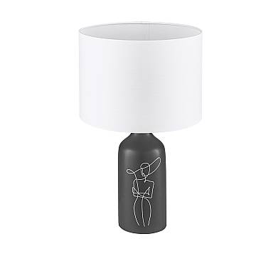 Lampada Da Tavolo Vintage Vinoza Ceramica Nero 1 Luce E27