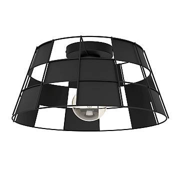 Plafoniera Vintage Pontefract Acciaio Nero 1 Luce E27