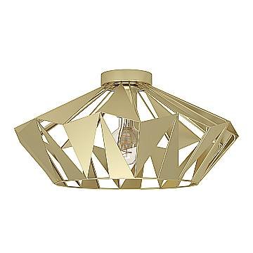 Plafoniera Vintage Carlton Acciaio Oro 1 Luce E27