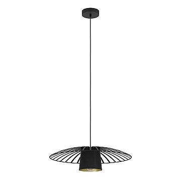 Lampadario A Sospensione Vintage Felixkirk Acciaio Nero Oro 1 Luce E27 Lampadario A Sospensione Vintage Felixkirk Acciaio Nero Oro 1 Luce E27