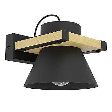 Applique Vintage Maccles Acciaio Nero 1 Luce E27