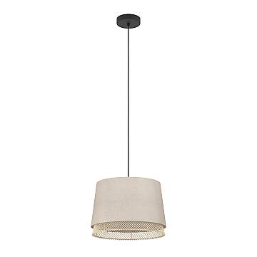 Lampadario A Sospensione Vintage Tabley Acciaio Nero Legno 1 Luce E27 Lampadario A Sospensione Vintage Tabley Acciaio Nero Legno 1 Luce E27