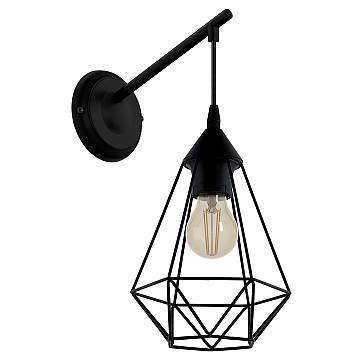 Applique Vintage Tarbes Acciaio Nero 1 Luce E27