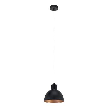 Lampadario A Sospensione Vintage Truro 1 Acciaio Nero Rame 1 Luce E27 Lampadario A Sospensione Vintage Truro 1 Acciaio Nero Rame 1 Luce E27