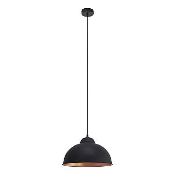 Lampadario A Sospensione Vintage Truro 2 Acciaio Nero Rame 1 Luce E27 Lampadario A Sospensione Vintage Truro 2 Acciaio Nero Rame 1 Luce E27