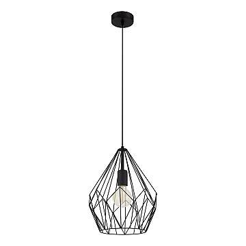 Lampadario A Sospensione Vintage Carlton Acciaio Nero 1 Luce E27