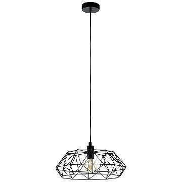 Lampadario A Sospensione Vintage Carlton 2 Acciaio Nero 1 Luce E27