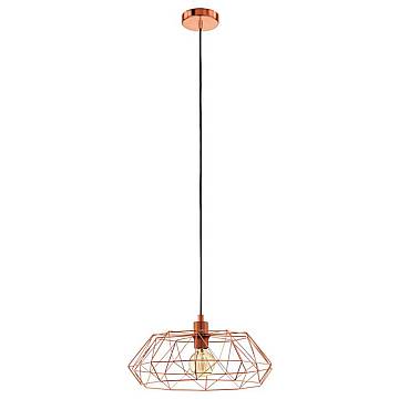 Sospensione Rustica-Country Cartlton 2 Acciaio Rame 1 Luce E27