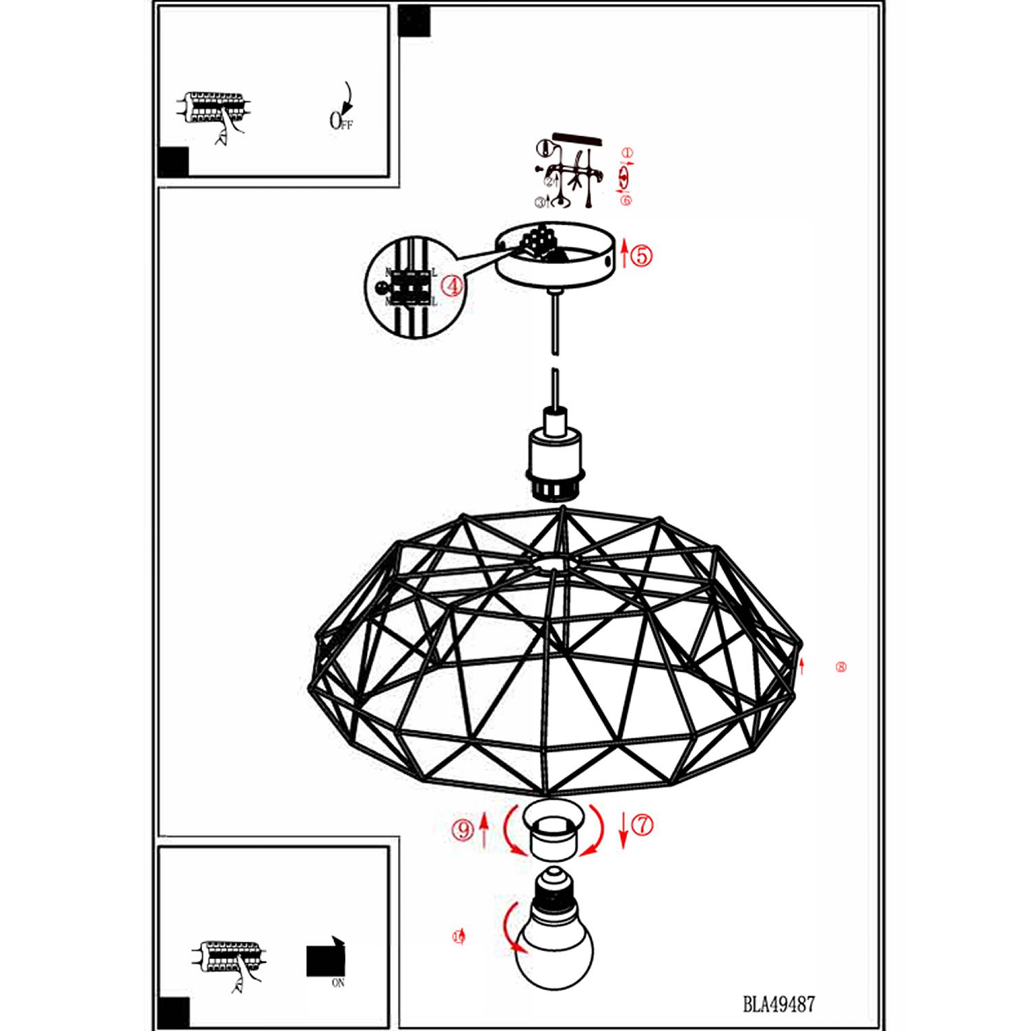 Sospensione Rustica-Country Cartlton 2 Acciaio Rame 1 Luce E27 49488