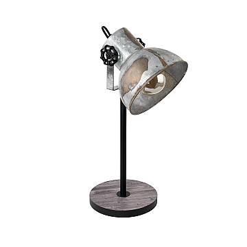 Lampada Da Tavolo Vintage Barnstaple Legno Marrone Patinato 1 Luce E27