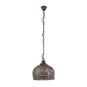 Lampadario A Sospensione Vintage Jadida Acciaio Rame Anticato Vetro 1 Luce E27 Lampadario A Sospensione Vintage Jadida Acciaio Rame Anticato Vetro 1 Luce E27