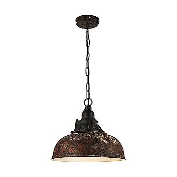 Lampadario A Sospensione Vintage Grantham 1 Acciaio Marrone Antico 1 Luce E27 Lampadario A Sospensione Vintage Grantham 1 Acciaio Marrone Antico 1 Luce E27