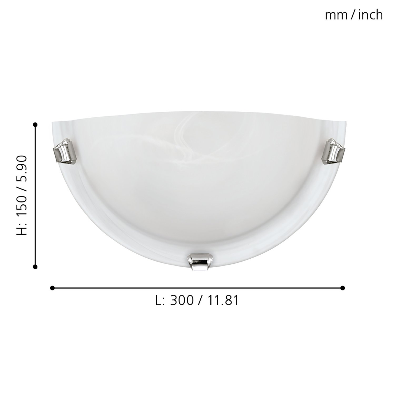 Applique Contemporanea Salome Acciaio Cromo 1 Luce E27 7188