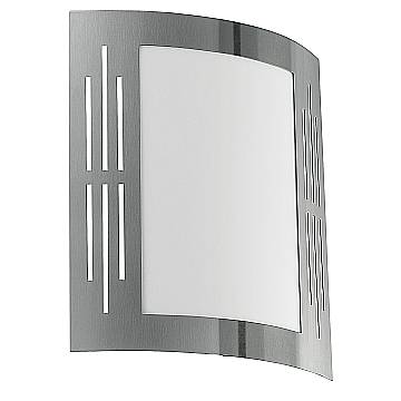 Applique Esterno Contemporanea City Acciaio Argento 1 Luce E27