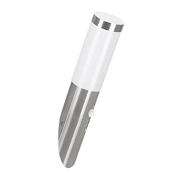 Applique Esterno Sensore Helsinki Acciaio Argento Policarbonato Bianco Led Applique Esterno Sensore Helsinki Acciaio Argento Policarbonato Bianco Led