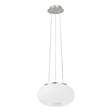 Lampadario Contemporaneo Optica Acciaio Nichel Vetro 2 Luci E27 Lampadario Contemporaneo Optica Acciaio Nichel Vetro 2 Luci E27